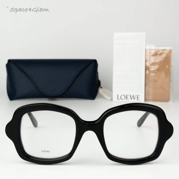 Loewe Women Eyeglasses Shiny Black Demo Square LW50066I CURVY 001 BRAND NEW - Picture 3 of 8